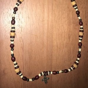 Beaded cross necklace